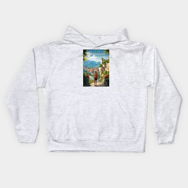 Affiche - Vallée de la dordogne - 24 - illustration Kids Hoodie by Labonneepoque